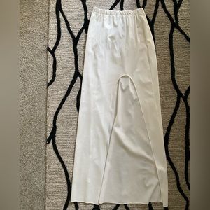 White maxi skirt with slit